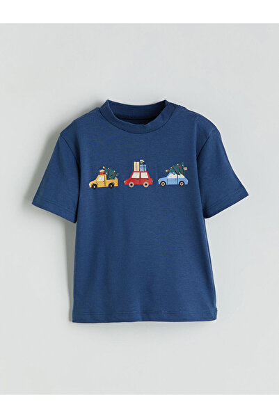 LC Waikiki Lcw Baby Blue Printed Baby Boy T-Shirt and Pants 2-Pack