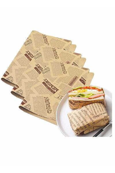 Generic Excefore 100 Sheets Bread Sandwich Burger Fries Food Grade Oil Proof Paper Grease Paper Greaseproof