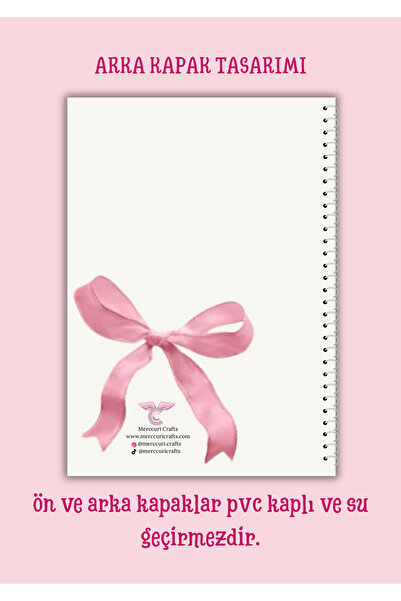 merccuri crafts Coquette - Sonnyangel A4 Spiral School Notebook 50 Sheets Set of 2 Lined/Check Pvc Cover