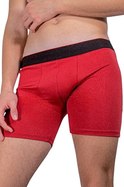 LUAN Men's Long Leg Boxers, Red
