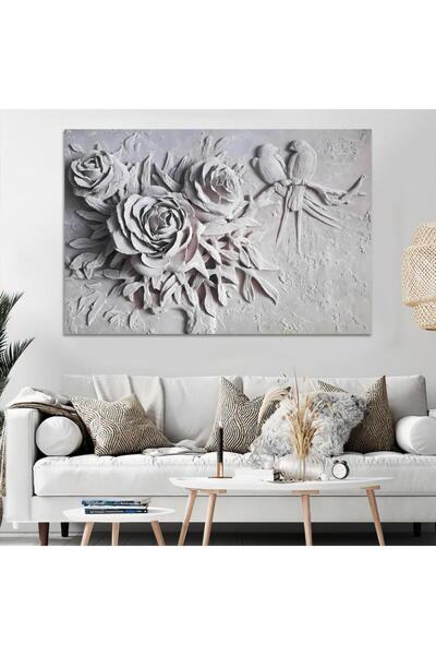 SND لوحة جدارية قماشية كانفس جبس مطبوعة بتصميم فني جميل بإطار بني، 50×70 سم