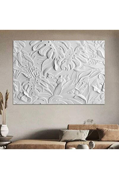 SND لوحة جدارية قماشية كانفس جبسية مطبوعة بتصميم فني جميل بإطار بني، 60×90 سم