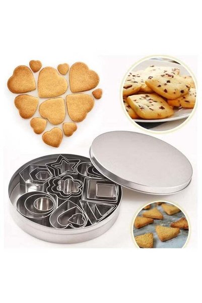 Generic 24 PCS Small Cookie Cutter Set with Box for Baking, Heart, Star, Flow...