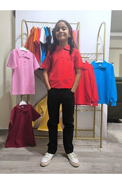 mco Унисекс детска младежка поло блуза с къс ръкав за училище, дишаща материя