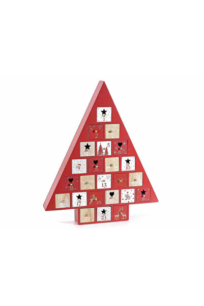 Decorer Calendar de Advent din lemn de Crăciun 31,5x5,5x38,5 cm