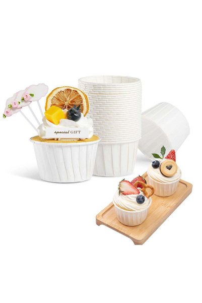 Generic Oil-Proof White Cupcake Liners - 100pcs Muffin Baking Cups for Weddin...