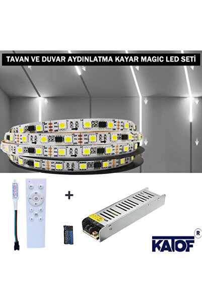 KARAKÖY LED SHOP 12V Beyaz Pixel Tavan ve Duvar Aydınlatma Kayar Magic Led Seti (5MT.Beyaz Pixel Led+Trafo+Kumanda)