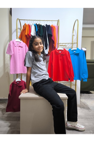 mco Tricou unisex pentru copii, cu guler polo, cu mânecă scurtă, pentru școal...