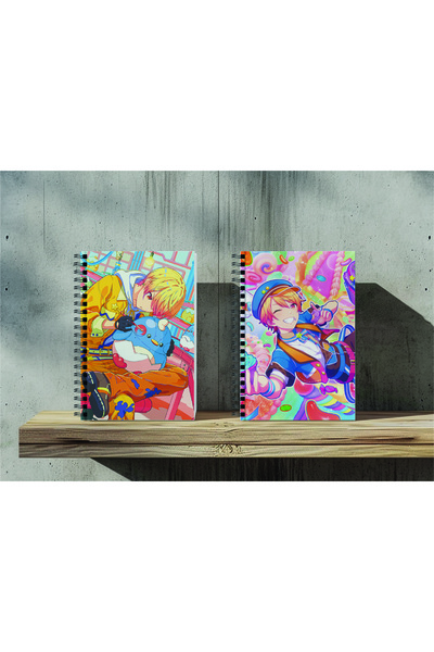 nihonwosekai 2Pcs A5 Size Unlined 50 Sheets Anime Spiral Notebook Hatsune Miku Pjsekai Colorful Project Sekai