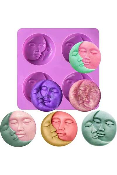 Generic SUNSAR Sun & Moon Silicone Soap Molds, Candle Wax Melt Mould DIY Silicone Mold for Soap Candle Maki