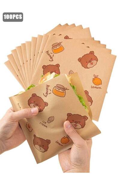 Generic 100Pcs Paper Sandwich Bags, Lunch Bags, Kraft Paper Bags, Recyclable ...