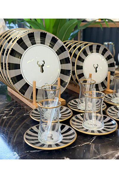 Onedekor 30 Piece Royal Stagoria Serving Cake Tea Set Gold