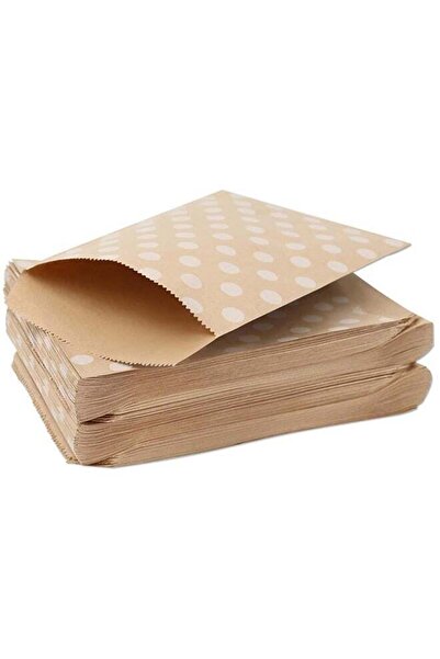 Generic 50Pcs Kraft Paper Cookie Bags with White Round Pattern, (5 x 7 Inch) ...