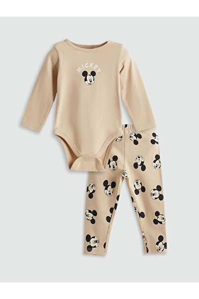 LC Waikiki Baskılı Erkek Bebek Çıtçıtlı Body ve Tayt 2'li