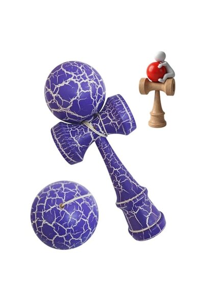 BV Kendama profesională, bilă din lemn, finisaj artistic craquelat + autocola...