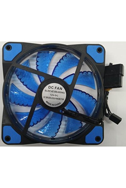 Mykablo 120x120x25 mm 12 Volt 3 Pin Mavi Ledli Fan