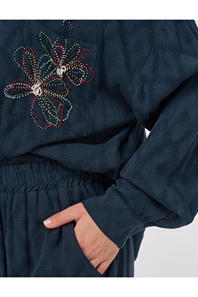 Kayra Plus Size Bead Embroidered Viscose Double Suit