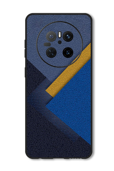 Theodor جراب متوافق مع هاتف Huawei Mate 70 غطاء حماية مقاوم للصدمات بنمط مثلثات جلدية