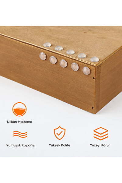 TEK 50’li 10Mm Yapışkanlı Şeffaf Silikon Ses Stoperi Dolap Çekmece Tamponu Koruyucu