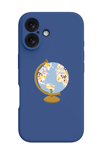 Theodor غطاء حماية سيليكون سائل مقاوم للصدمات لجهاز iPhone 16 أزرق - جلوب