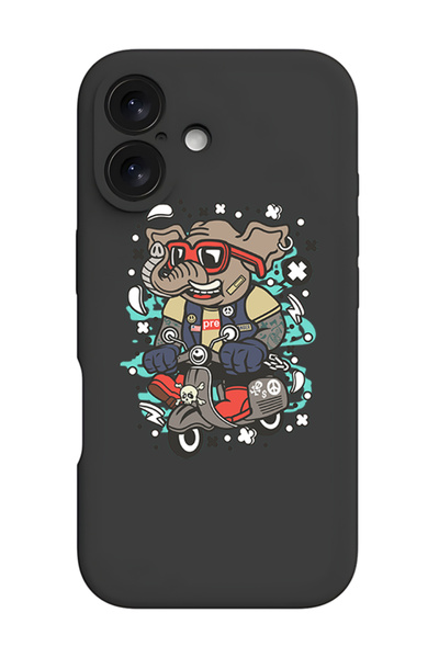 Theodor غطاء حماية أسود من السيليكون السائل المقاوم للصدمات لهاتف iPhone 16 -...