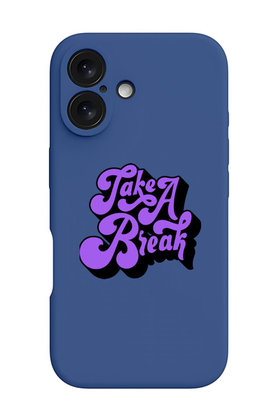 Theodor جراب سيليكون سائل أزرق واقٍ مقاوم للصدمات لهاتف iPhone 16 - خذ استراحة