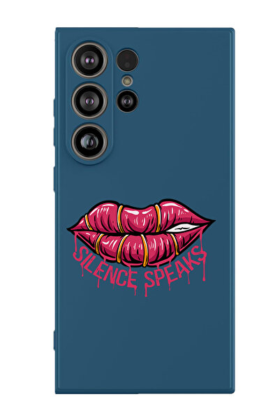 Theodor غطاء حماية سائل من السيليكون المقاوم للصدمات لهاتف سامسونج جالاكسي S25 ألترا (أزرق) - سايلنس سبيكس