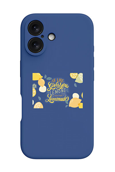 Theodor غطاء حماية سيليكون سائل مقاوم للصدمات لجهاز iPhone 16 باللون الأزرق -...