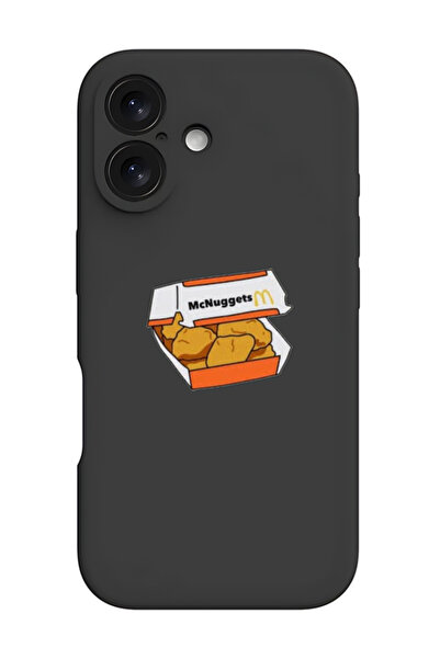 Theodor غطاء حماية أسود من السيليكون السائل المقاوم للصدمات لهاتف iPhone 16 - ناجتس