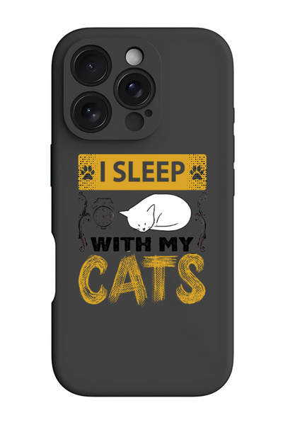 Theodor غطاء حماية سيليكون سائل مقاوم للصدمات لهاتف iPhone 16 Pro باللون الأسود - أنا أنام