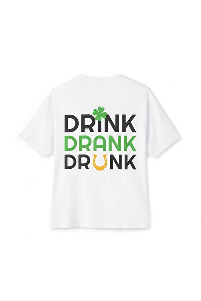 mrmubomen Men's Drink Drank Drunk White Oversize Unisex Tshirt