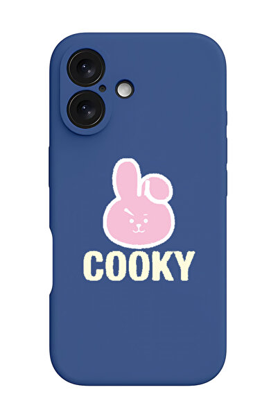 Theodor iPhone 16 Blue Protective Liquid Silicone Shockproof Case - Cooky
