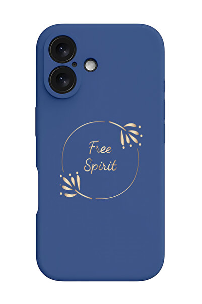 Theodor غطاء حماية سيليكون سائل مقاوم للصدمات لجهاز iPhone 16 أزرق - دائرة فري سبيريت