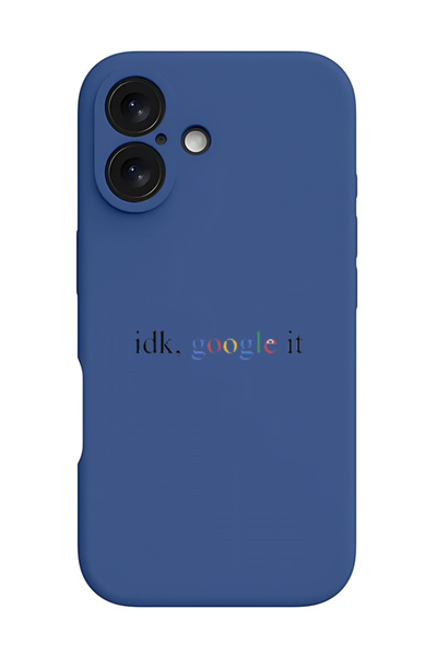 Theodor iPhone 16 Blue Protective Liquid Silicone Shockproof Case - Google it