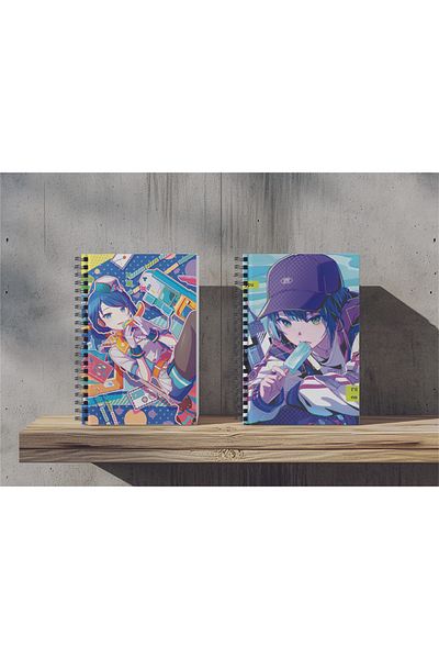 nihonwosekai 2Pcs A5 Size Unlined 50 Sheets Anime Spiral Notebook Hatsune Miku Pjsekai Colorful Project Sekai