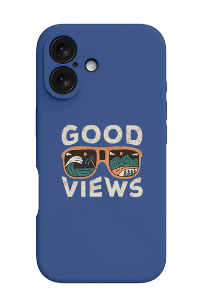 Theodor iPhone 16 Blue Protective Liquid Silicone Shockproof Case - Good views