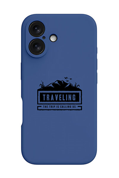 Theodor جراب حماية سيليكون سائل مقاوم للصدمات لهاتف iPhone 16 Plus أزرق - مناسب للسفر