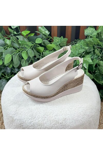 MEY صندل بكعب منصة من الجلد الطبيعي من الداخل والخارج M1086