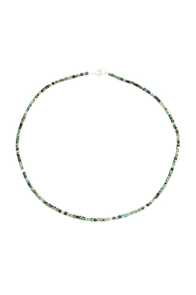 Abundo Colier Basics din pietre de turcoaz cu accesorii din argint 925, 39 cm