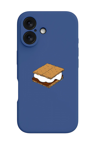 Theodor غطاء حماية سيليكون سائل مقاوم للصدمات لجهاز iPhone 16 أزرق - آيس كريم