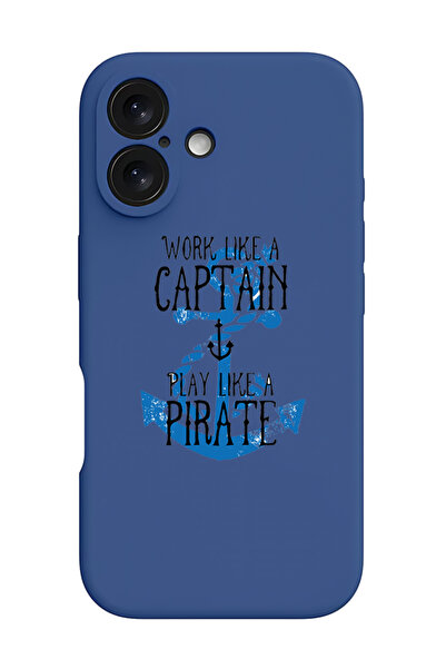 Theodor iPhone 16 Plus Blue Protective Liquid Silicone Shockproof Case - Work like a Captain