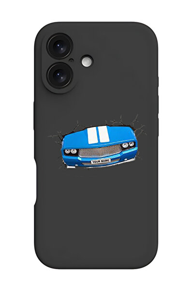 Theodor غطاء حماية سيليكون سائل مقاوم للصدمات لهاتف iPhone 16 Plus أسود - سيارة