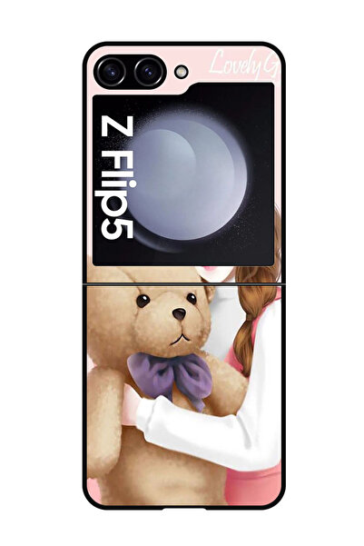 Theodor جراب واقٍ مضاد للخدش والصدمات لهاتف Samsung Galaxy Z Flip 5، فتاة جمي...