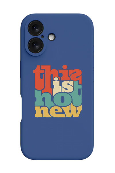 Theodor جراب سيليكون سائل أزرق واقٍ مقاوم للصدمات لهاتف iPhone 16 - هذا ليس ج...