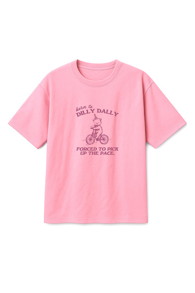 Altair Tr Oversize Pink Unisex Teddy Bear Printed T-Shirt