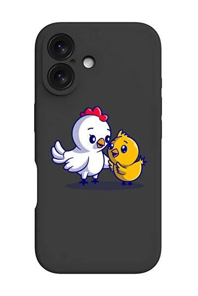 Theodor iPhone 16 Black Protective Liquid Silicone Shockproof Case - Chicken ...