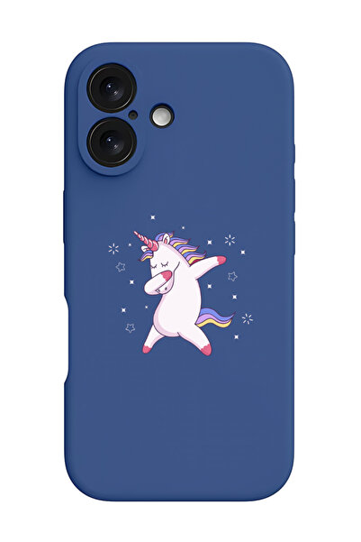 Theodor غطاء حماية سيليكون سائل مقاوم للصدمات لجهاز iPhone 16 Plus أزرق - يون...