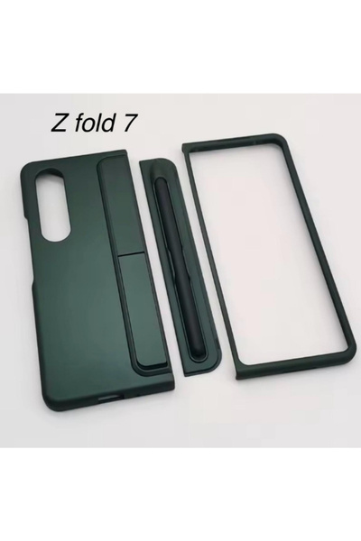 Samsung Z Fold 7 Uyumlu Standlı Kalemli Kılıf Kapak Z Fold 7 Uyumlu Kalemli Standlı Kılıf Haki