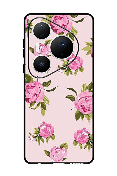Theodor جراب متوافق مع هاتف هواوي بيورا 80 برو بلس، غطاء حماية مقاوم للصدمات، مزين برسومات زهور وردية