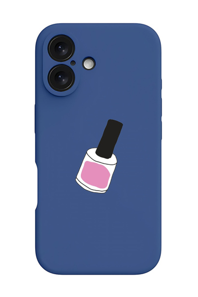 Theodor iPhone 16 Plus Blue Protective Liquid Silicone Shockproof Case - Nail...
